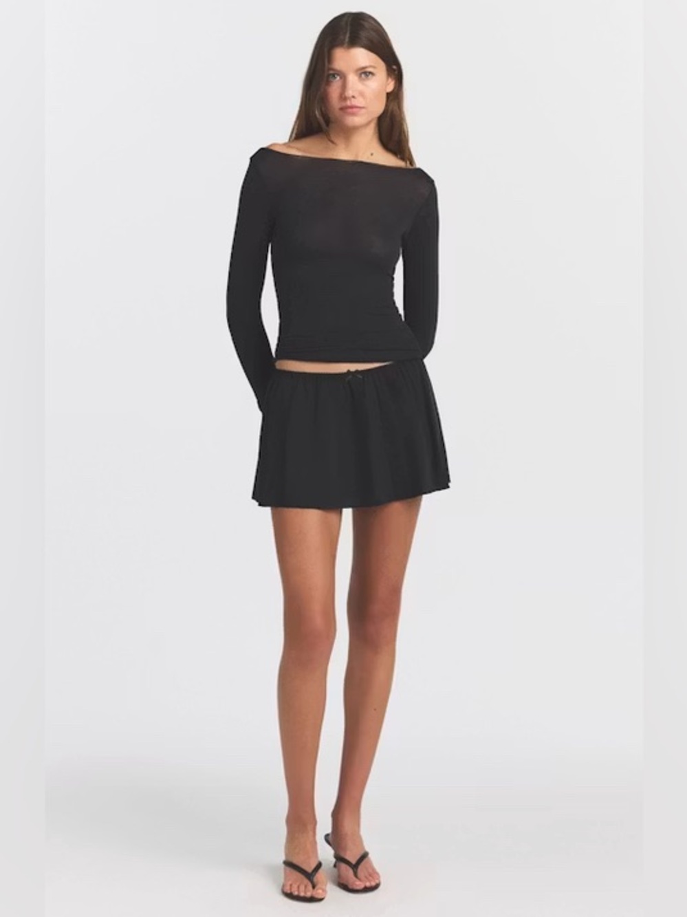 SKIMS Sheer Modal Long Sleeve T-Shirt XS - Picture 11 of 11